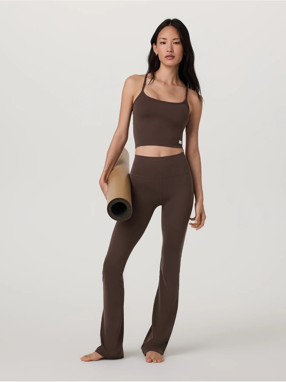 Vuori All The Feels Support Tank 2.0 in Java Brown Size Medium - Picture 4 of 5